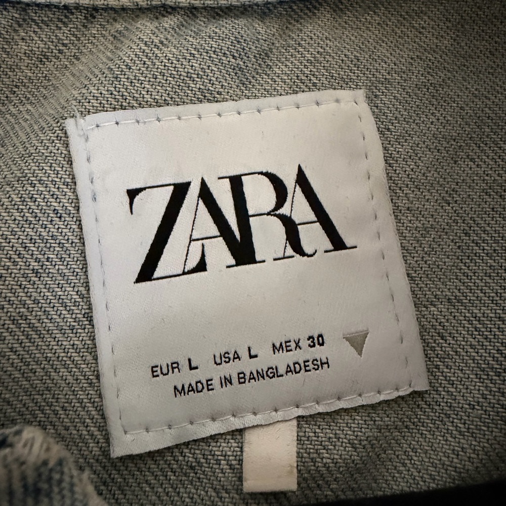 Zara Rhinestone Denim Cropped Jacket - Picture 6 of 6